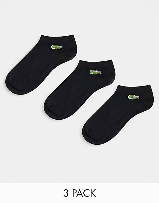 Lacoste 3 pack trainer socks in black | ASOS
