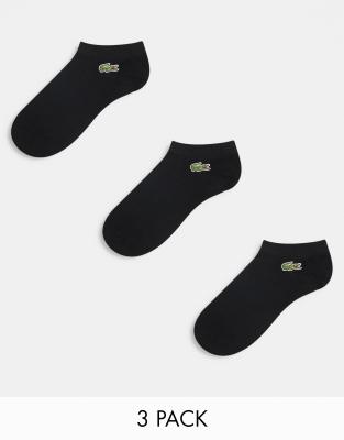 Lacoste 3 pack trainer socks in black