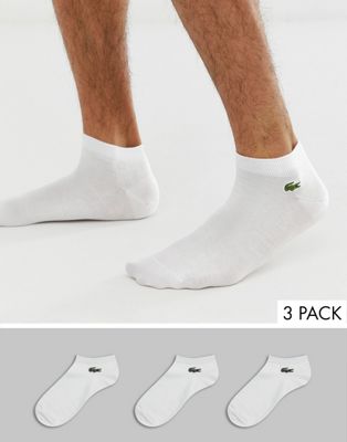 Lacoste 3 pack trainer socks in white 