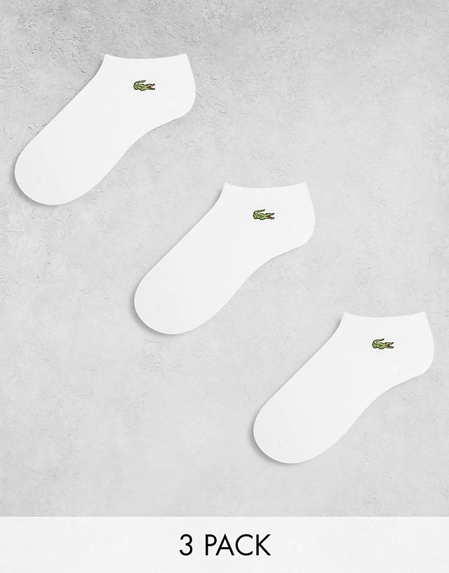 Lacoste - 3 pack trainer socks in white