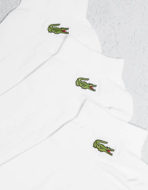 Lacoste 3 pack trainer socks in white, 2 of 4