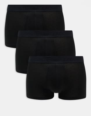 Lacoste 3 pack trunks in black/black