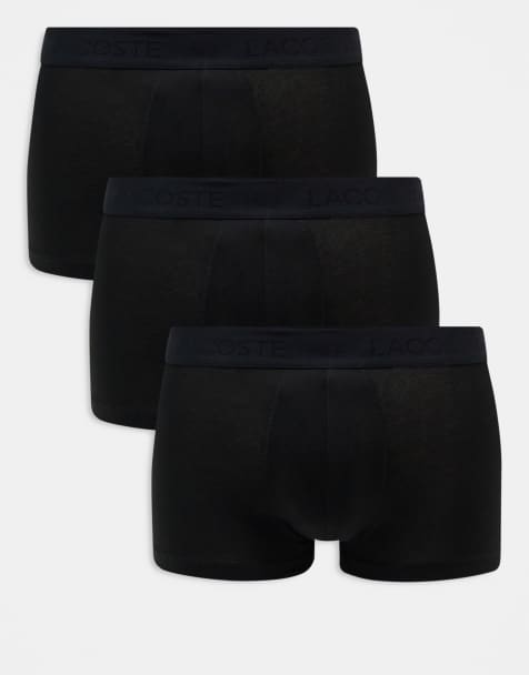 Lacoste 3 pack trunks in black/black - view 1
