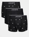 [Lacoste] Lacoste 3 pack trunks in black croc print S BLACK