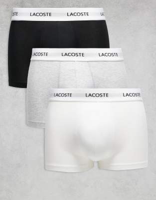 Lacoste Lacoste 3 pack trunks in black / white / grey-Multi