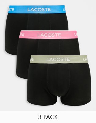 Lacoste Underwear Triple Pack Trunks Black