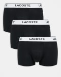 [Lacoste] Lacoste 3 pack trunks in black with white waistbands M Black