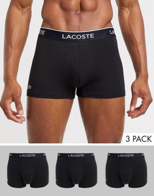 Lacoste 3 pack trunks in black | ASOS