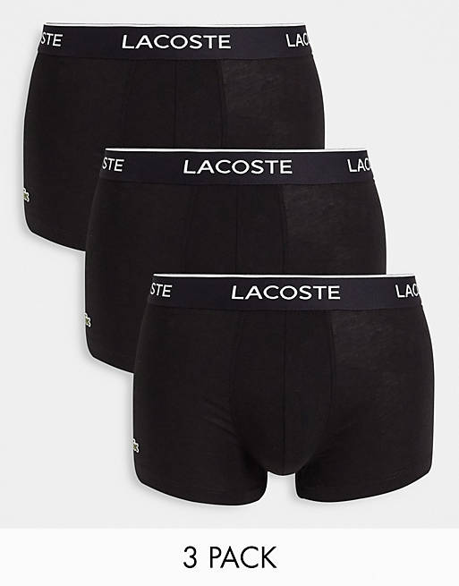 Men Underwear/Lacoste 3 pack trunks in black 