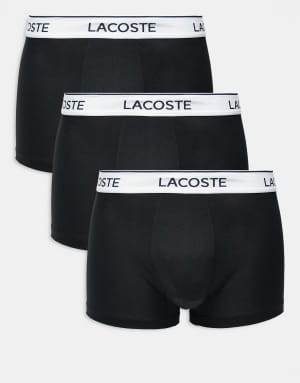 Lacoste 3 pack trunks in black