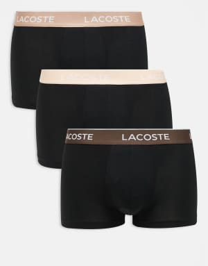 Lacoste 3 pack trunks in black