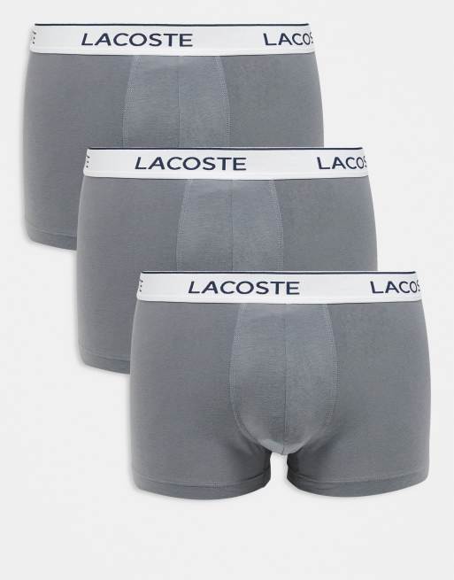Lacoste 3-pack trunks in gray