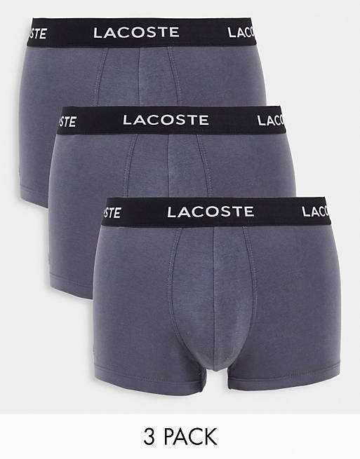 Lacoste 3 pack trunks in grey 