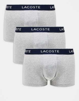Lacoste Lacoste 3 pack trunks in grey