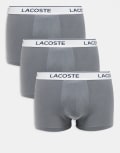 [Lacoste] Lacoste 3-pack trunks in grey S Lead grey