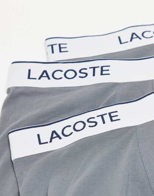 Lacoste 3-pack trunks in grey, 3 of 3