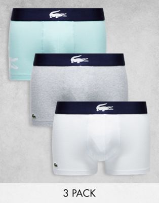 Lacoste 3 pack trunks in multi with large side logo