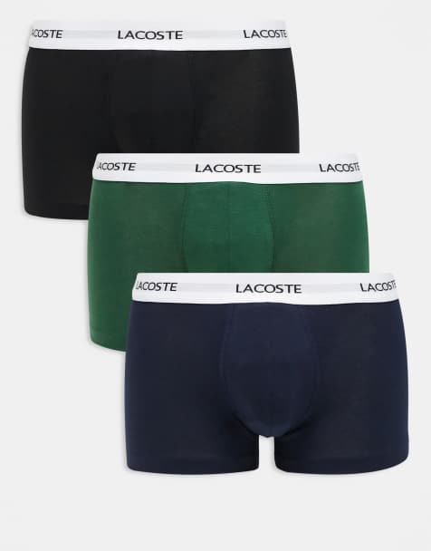 Lacoste 3 pack trunks in navy/green/black - view 1