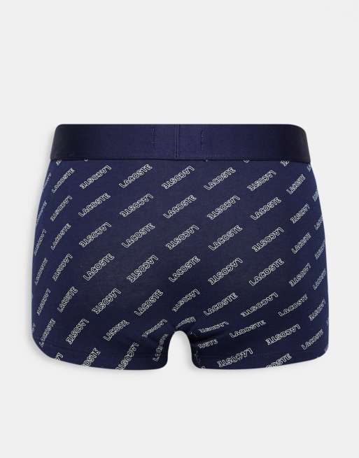 Lacoste 3 pack trunks in navy/grey, 2 of 4