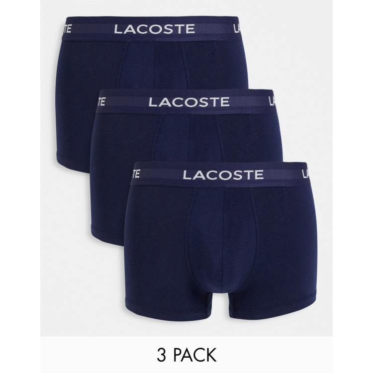 Lacoste 3-pack trunks in navy