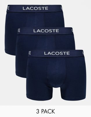 Lacoste 3 pack trunks in navy