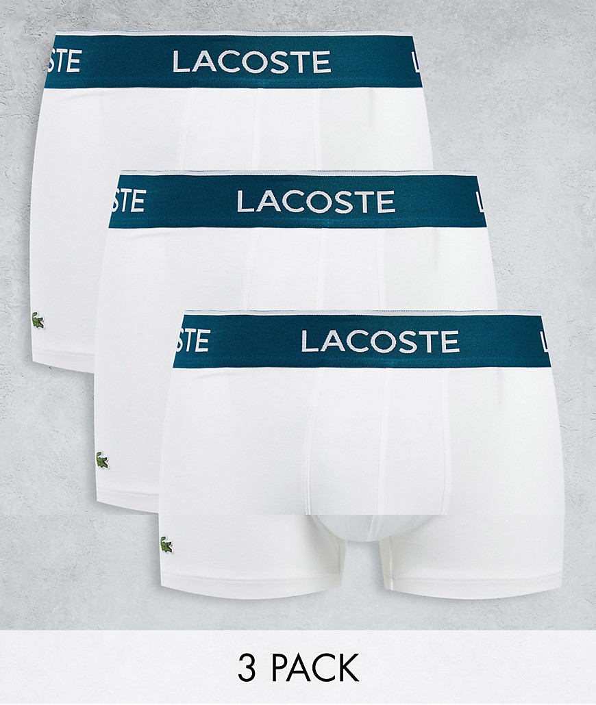 Lacoste 3-pack trunks in white