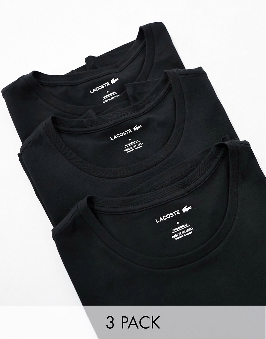 Lacoste 3 pack tshirts in black
