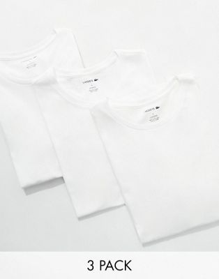 Lacoste 3 pack tshirts in white