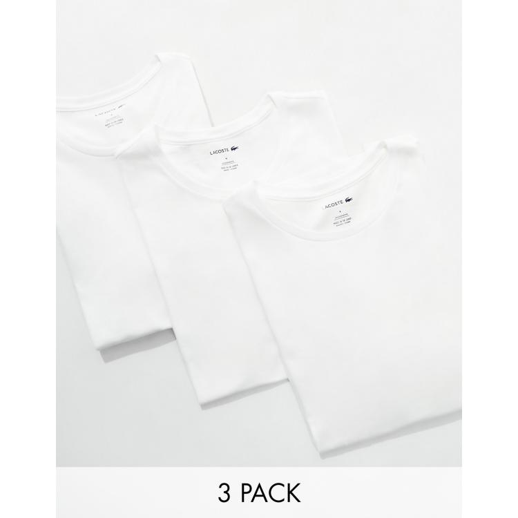 Lacoste 3 pack tshirts in white ASOS