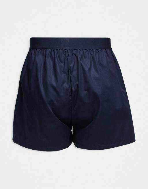 Lacoste – 3er-Pack gewebte Boxershorts in Marineblau/Grün, 3 von 3