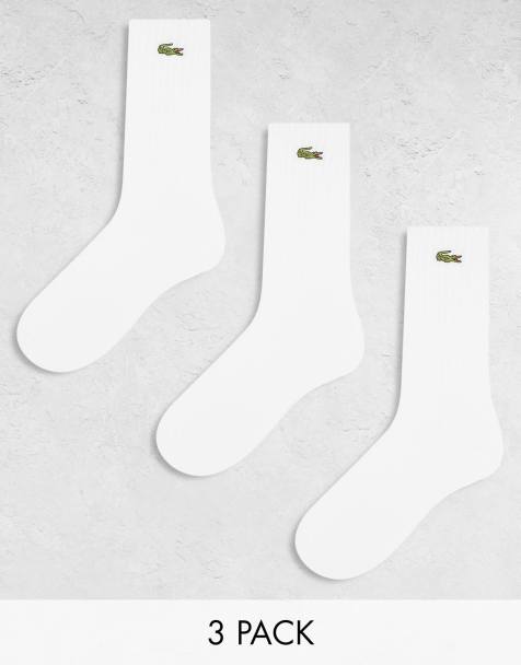 Lacoste – 3er-Pack Knöchelsocken in Weiß mit Logo - view 1
