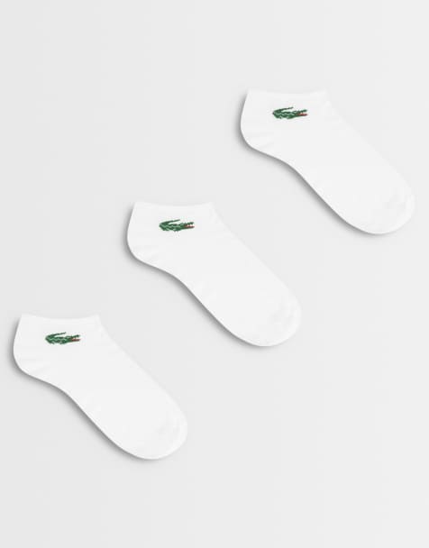 Lacoste 3er-Pack Knöchelsocken mit Krokodil-Logo in Weiß - view 1