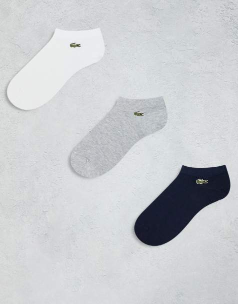 Lacoste – 3er-Pack Socken in Grau-Weiß - view 1