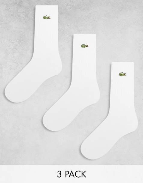 Lacoste – 3er-Pack Socken in Weiß mit Logo - view 1