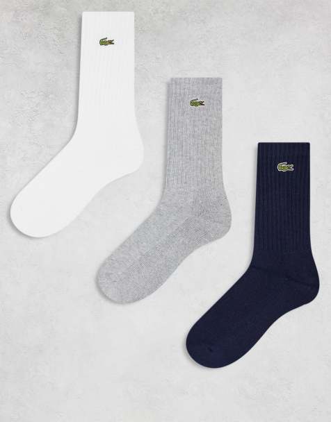 Lacoste – 3er-Pack Sportsocken in Schwarz, Grau und Weiß - view 1