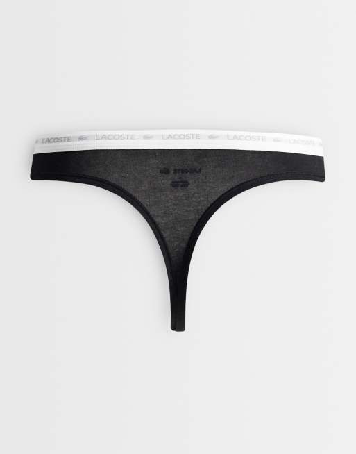 Lacoste 3er-Pack Stretch-Baumwoll-Strings in Schwarz, Weiß und Grau, 2 von 3