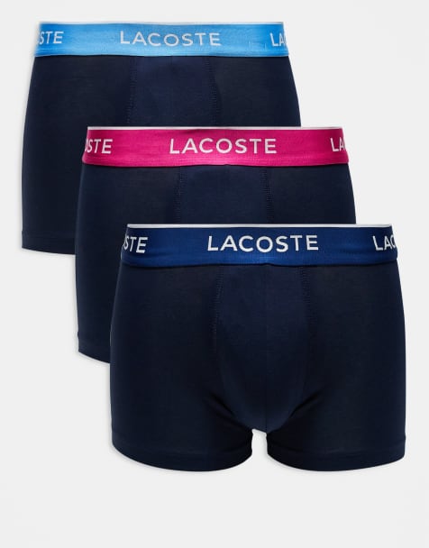 Lacoste – 3er-Pack Unterhosen in Marineblau mit Kontrastnaht - view 1