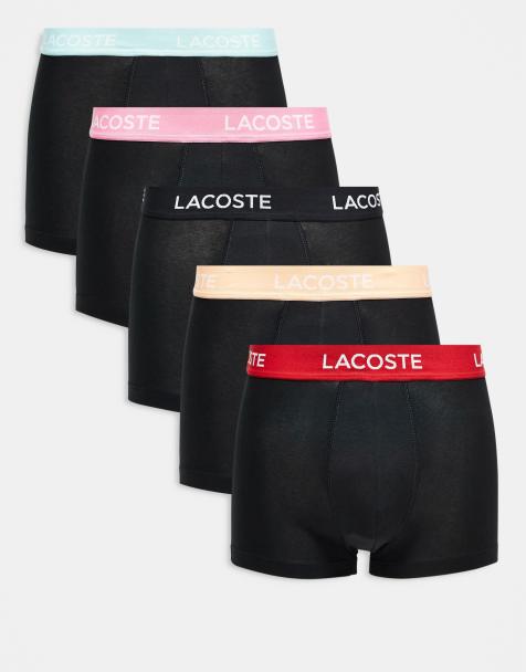 Lacoste 5 pack briefs in black with contrast waistbands - view 1