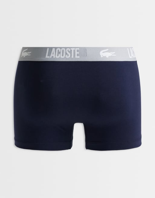 Lacoste 5 pack of multi waistband trunks in navy, 3 of 3
