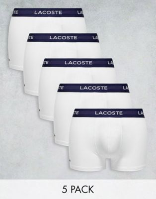 Lacoste 5-pack trunks in white - ASOS Price Checker