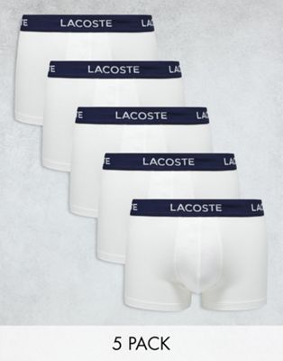 Lacoste 5 pack trunks in white