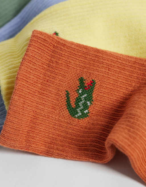 Lacoste 6 pack croc logo long coloured sports socks in pastel, 2 of 3