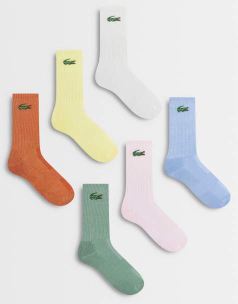 Lacoste 6-pack sportstrumpor med krokodillogo, långa och färgade i pastell - view 1