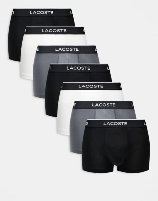 Lacoste 7 pack boxer briefs in black/white/gray