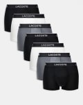 [Lacoste] Lacoste 7 pack of trunks in black/white/grey-Multi L BLACK/WHITE-FONT