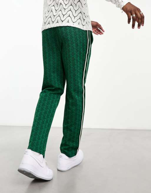 Lacoste Men's Monogram Print Track Pants 3XL / Green/Beige