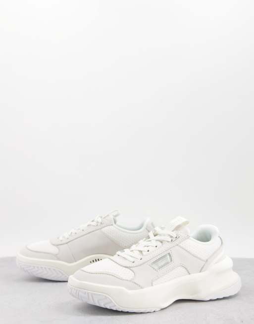 Lacoste ace lift chunky sneakers in off white | ASOS