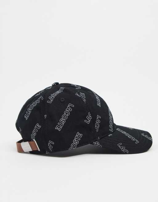 Lacoste Curved Brim Contrast Strap Oversized Crocodile Navy Blue Adjustable  Cap