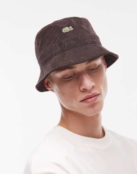 Lacoste – Anglerhut aus Cord in Schokobraun - view 1