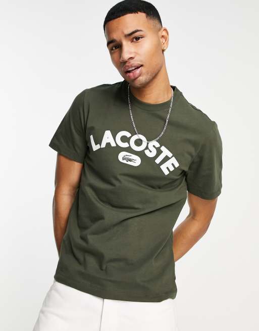 Khaki lacoste shop t shirt